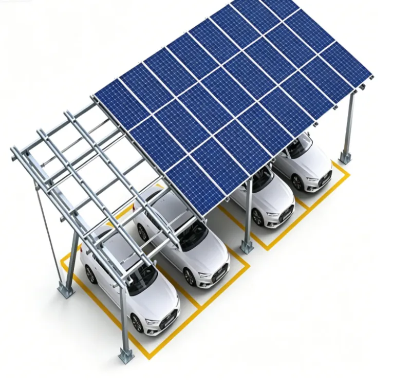 Alüminyum W Tipi Solar Carport Montajı